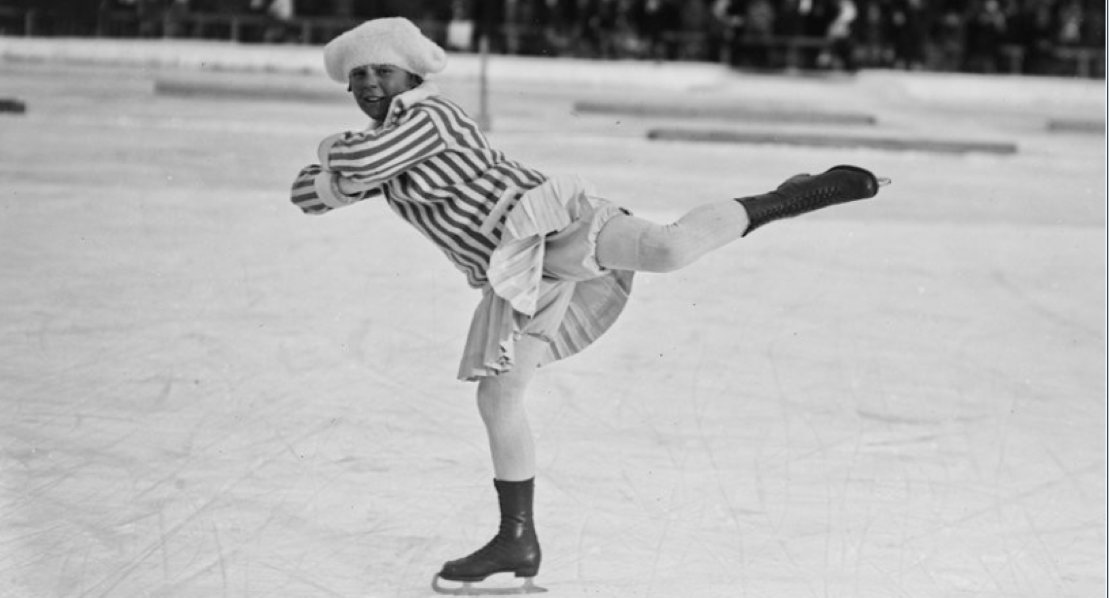 Sonja i OL i Chamonix i 1924, 11 år gammel. Foto: Agence Rol