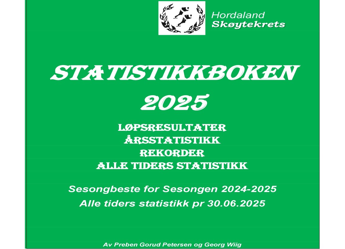 Statistikkboken 2024-2025: En komplett oversikt over Hordaland Skøytekrets