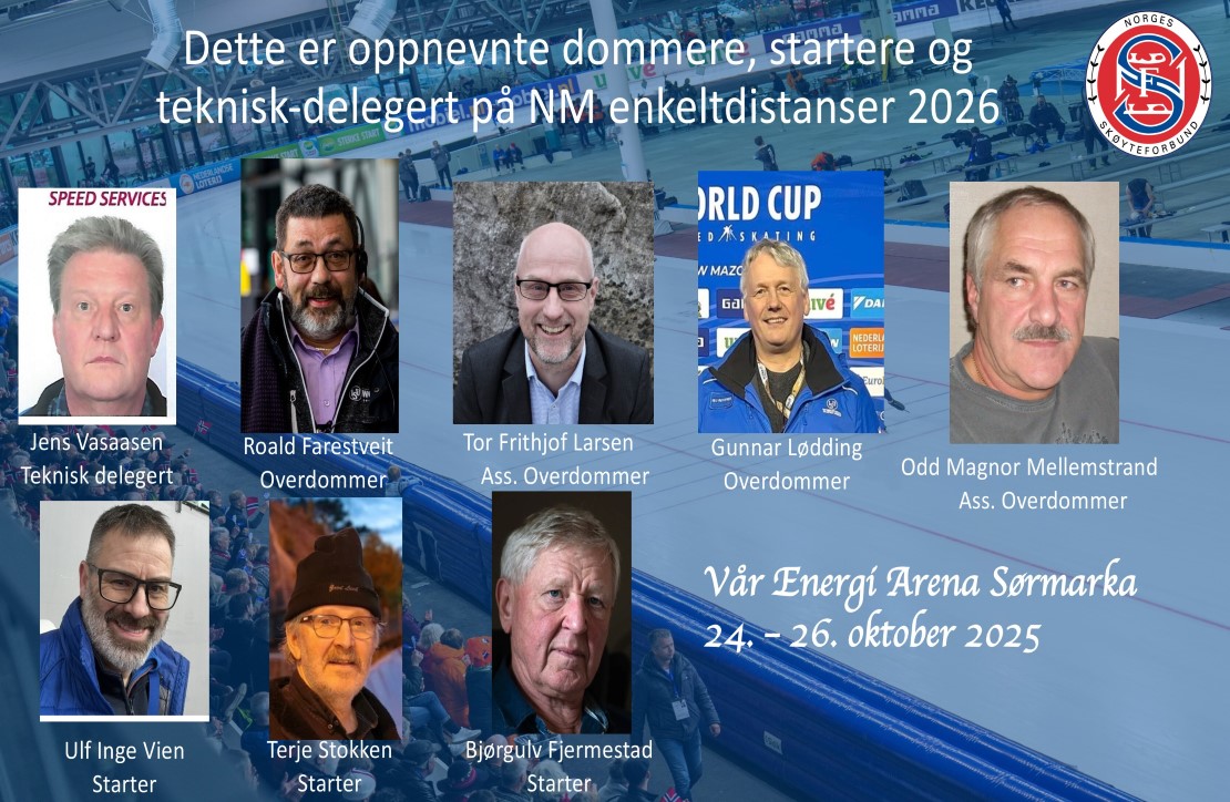 Officials som ble oppnevnt til NME 2026