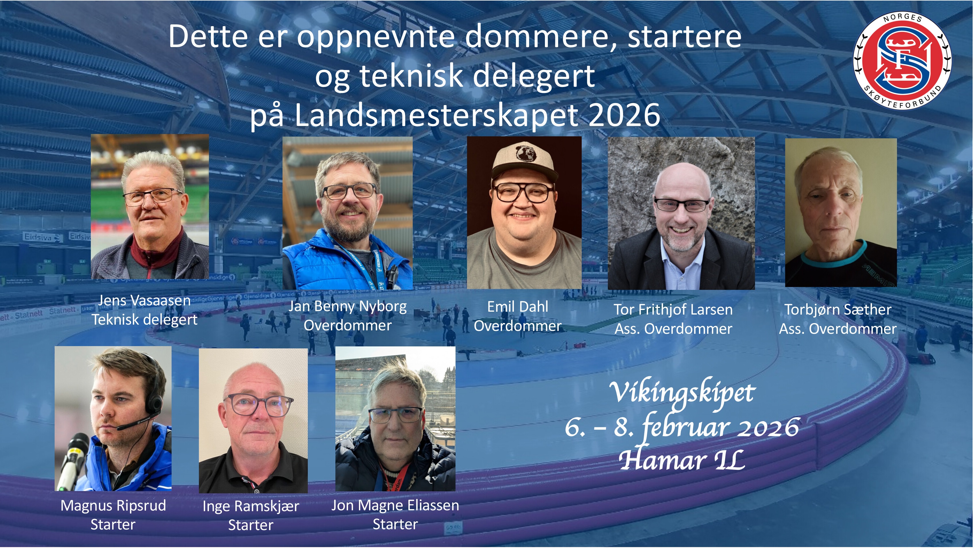 Landsmesterskap 2026: rankinglister og oppnevnte officials