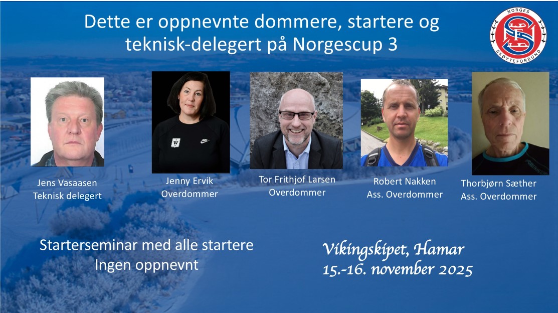 NC 3: rankinglister og oppnevnte officials