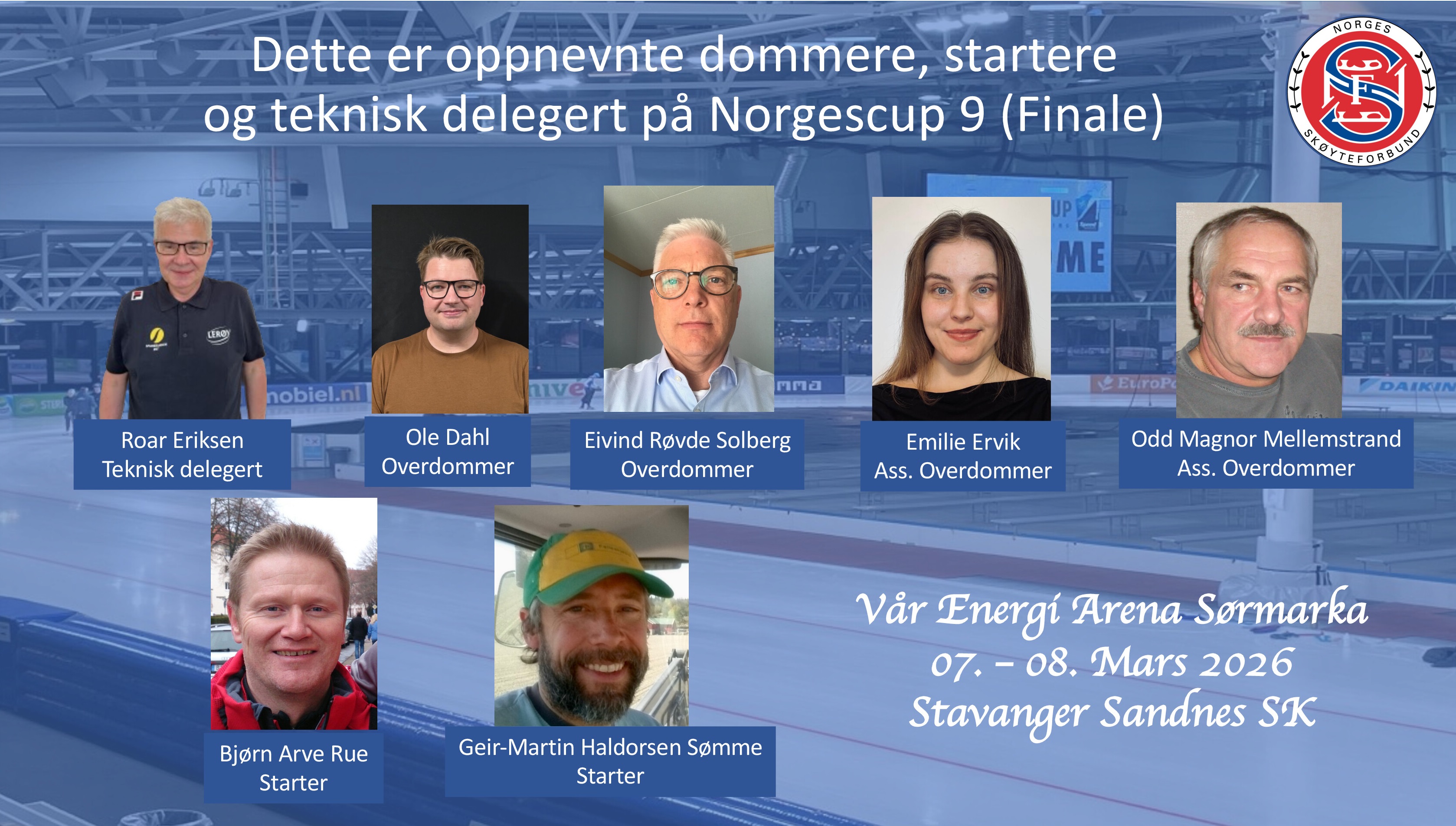 NC 9 Finale: rankinglister og officials som ble oppnevnt til løp i Stavanger