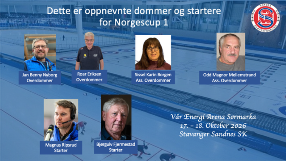 Norges Cup 1 i hurtigløp arrangeres i Stavanger 17.–18. oktober 2026 og markerer starten på en ny og spennende skøytesesong